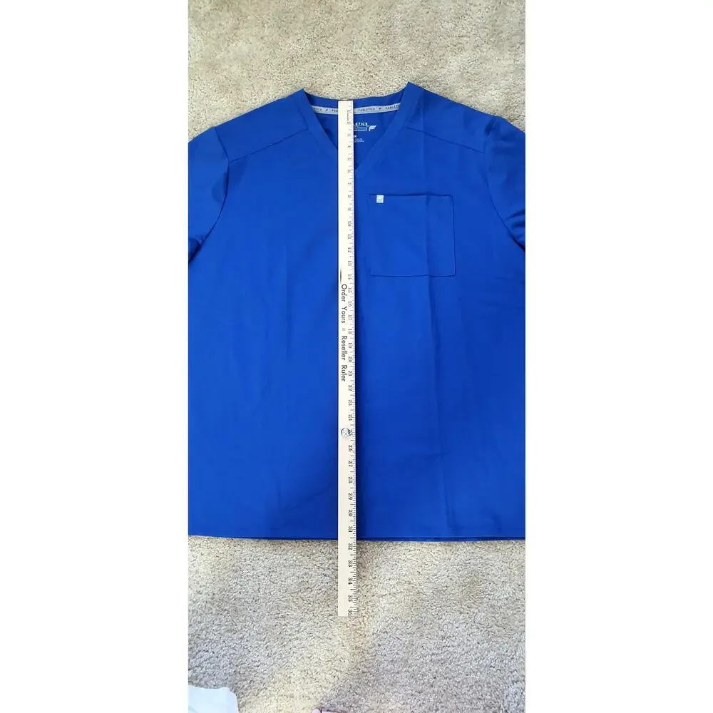 Fabletics NWOT Helix Scrub Top V-neck Mens 3X Royal Blue Lightweight READ